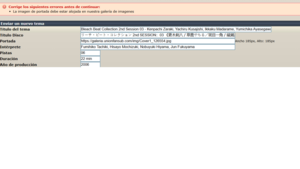 Error subida - portada